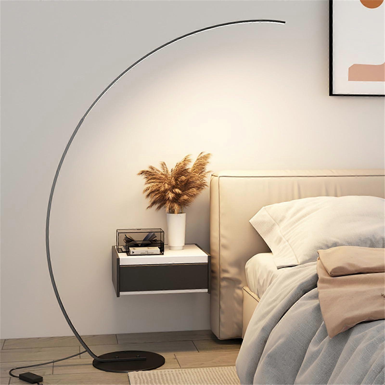 Modern LED Floor Lamp with 3 Colour Temperatures, Arch Floor Lamp for Living Room, Floor Lamp, Reading Floor Lamp for Bedroom and Office, Black