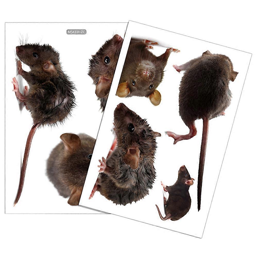 House Wall Decals Removable Mouse Wall Sticker or Scratches Bathroom Kitchen 2 Sheets