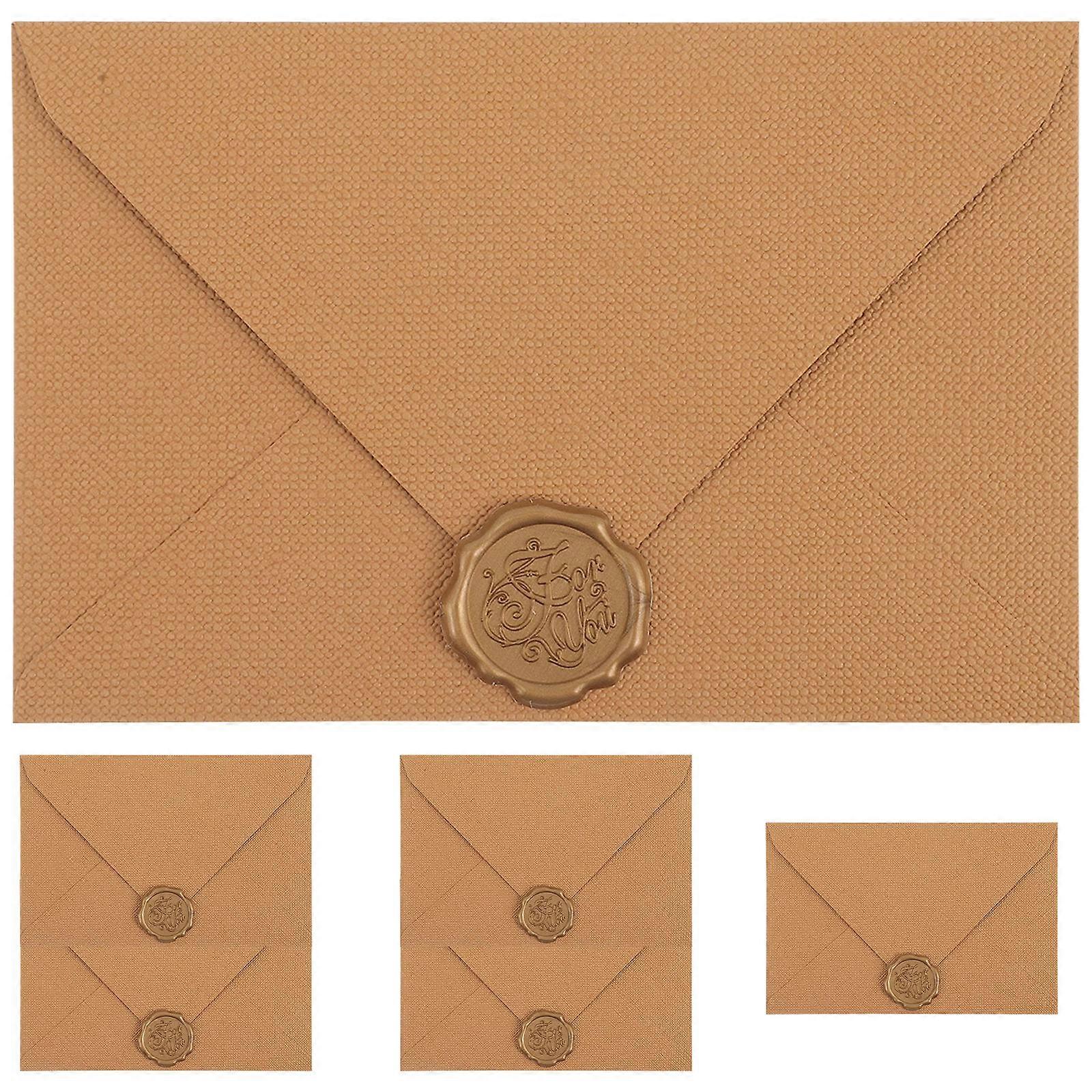 Retro Kraft Paper Envelopes Engagement Party Decorations Small Size Light Brown Privacy Protection 6Sets