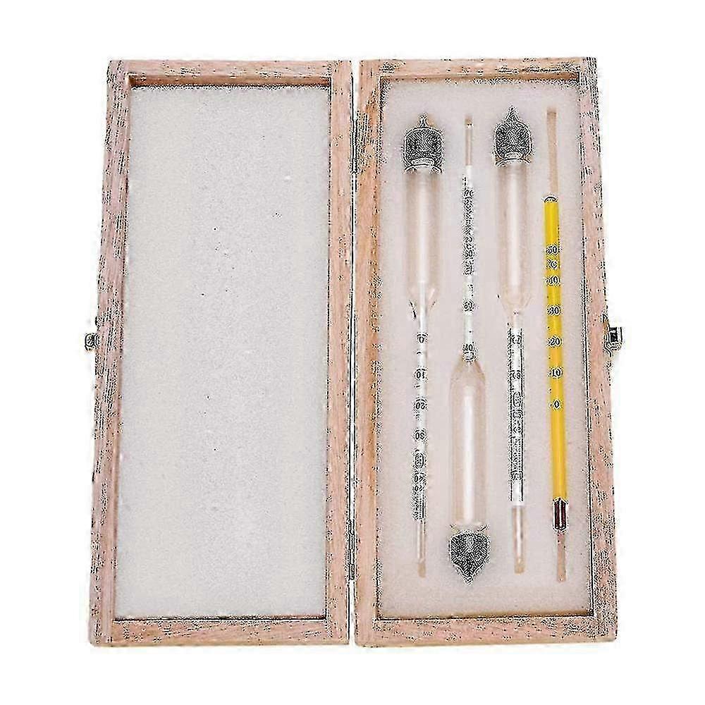 Hydrometer Alcohol Meter Set - Wooden Box Included - Accurate Measurements