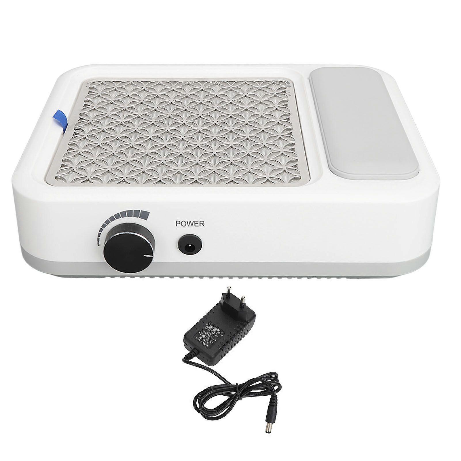 Nail Dust Collector with Reusable Filter Hand Pillow Speed Adjustable Nail Vacuum Extractor 100?240V EU PlugYMMR)