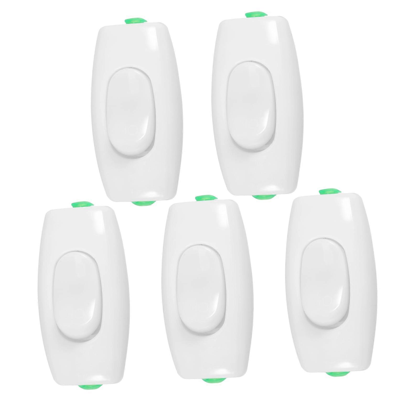 5 pieces nightstand push button switch electrical light switch replacement for lamp switch inline lamp switch white plastic