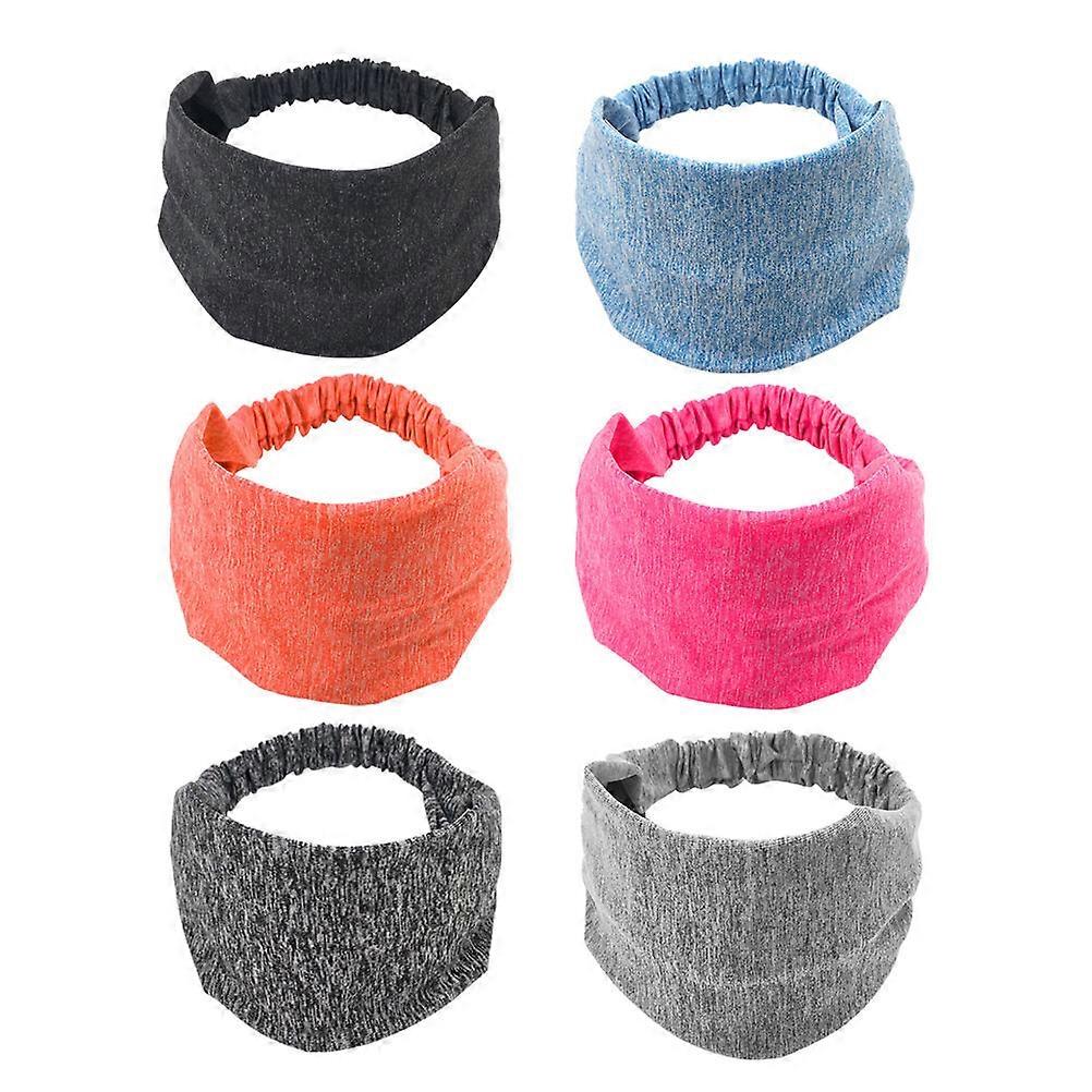 عصابات عصابات الشعر المرنة للنساء إكسسوارات التمرين تحافظ على الشعر بعيدا عن الوجه 6 قطع