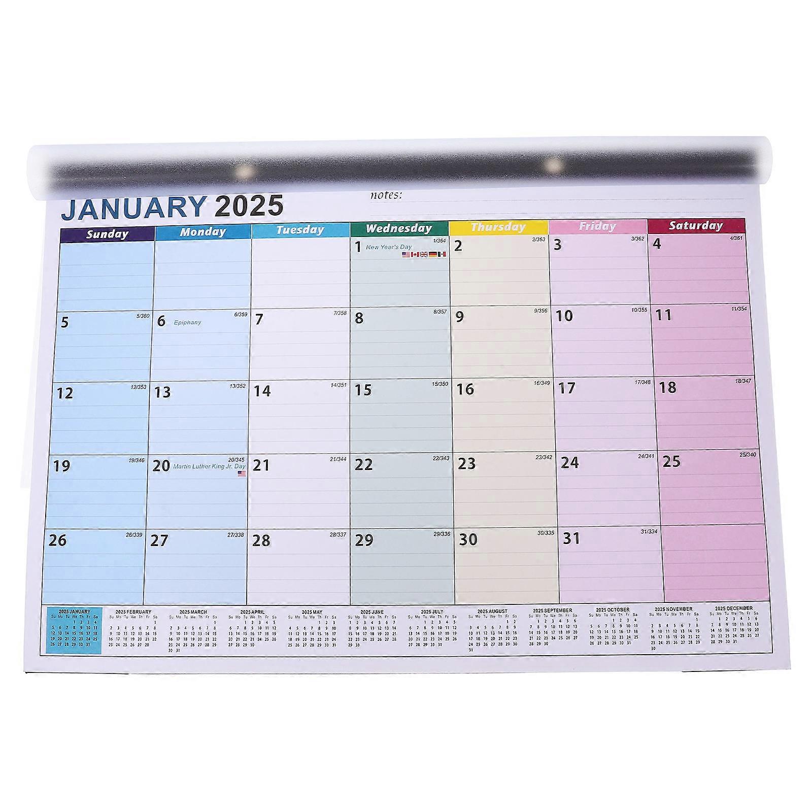 Year Calendar Wall European Style Classroom Use 43.00X30.50X0.05CM Paper Date Tracking 1Pack