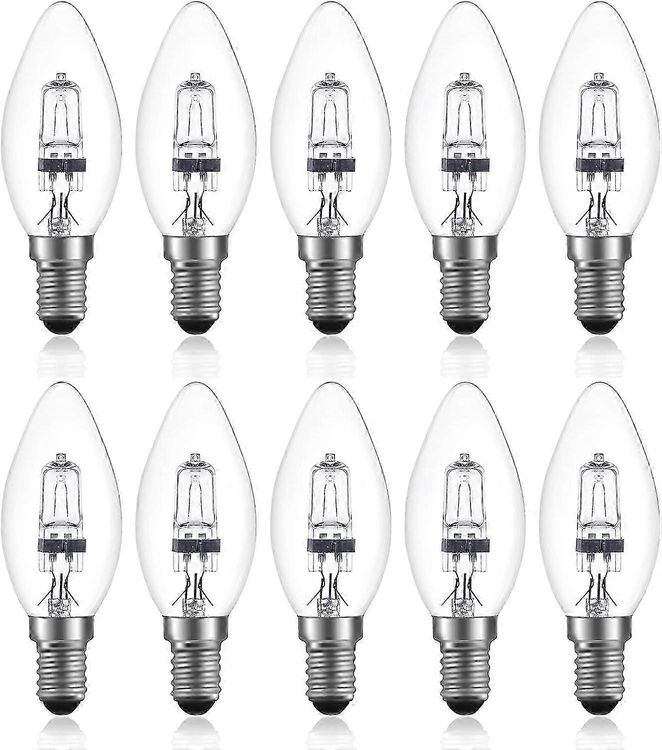 42W E14 C35 Dimmbare Halogenlampe AC 220-240V Warmweiß 2700K e14 transparente Halogen-Kerzenlampe (10 Stück).c