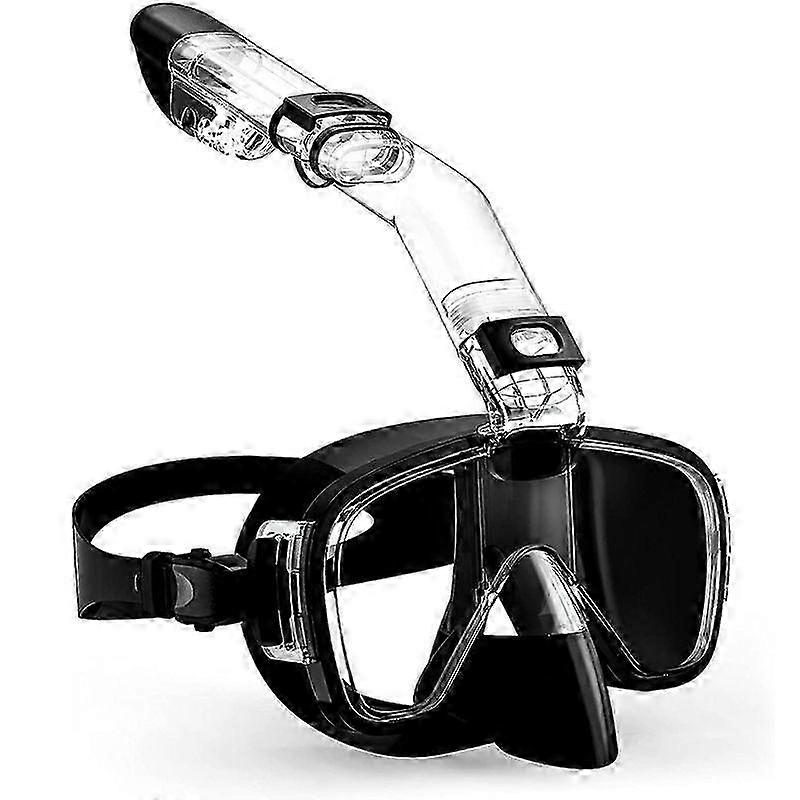 Foldable Snorkel Mask Set with Dry Top System & Camera Mount - Complete Diving Gear for Clear Underwater Exploration