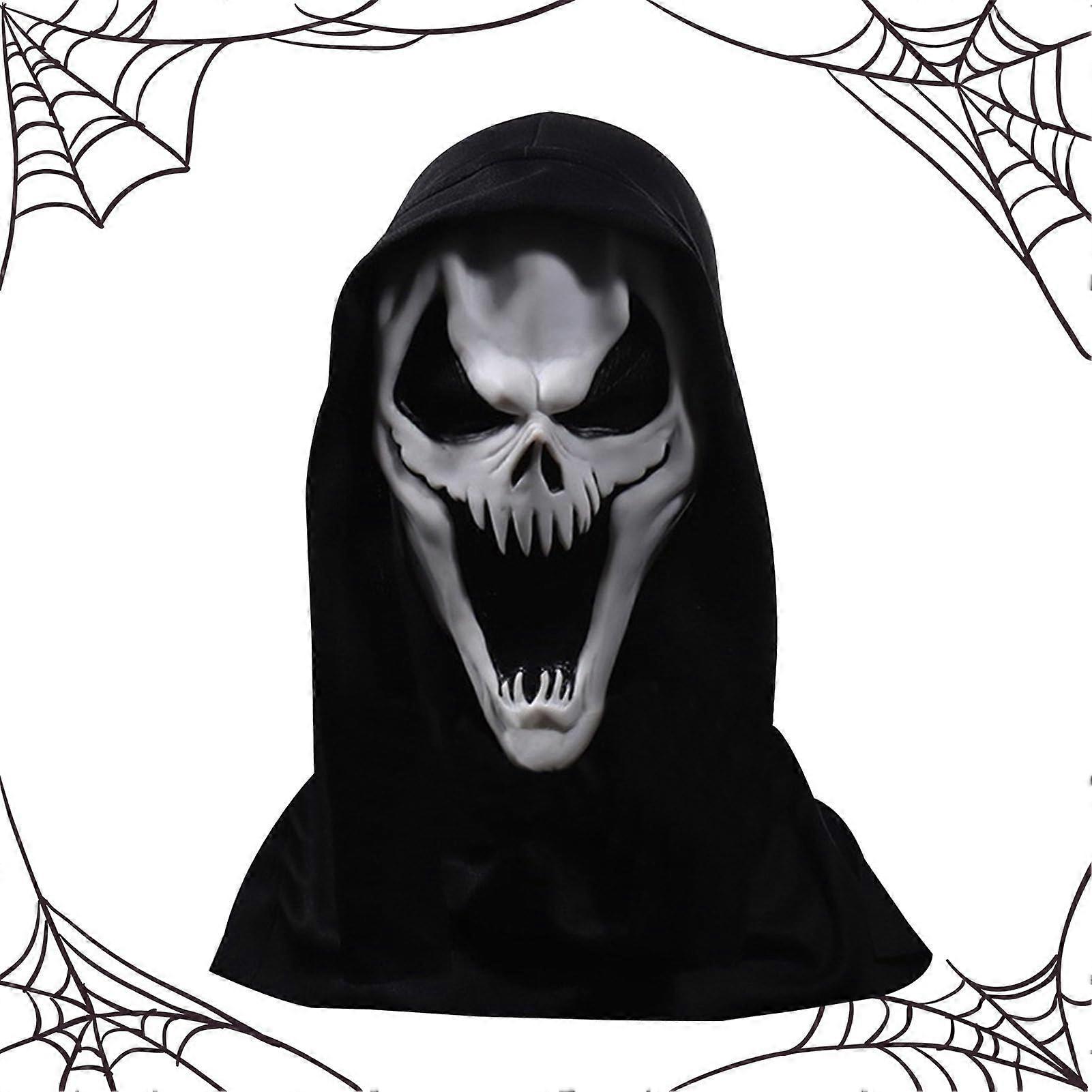 Halloween Man Ghost Mask - Breathable Scary Fancy Dress Accessory, Unisex Cosplay Face Shield for Theatre and Halloween Events