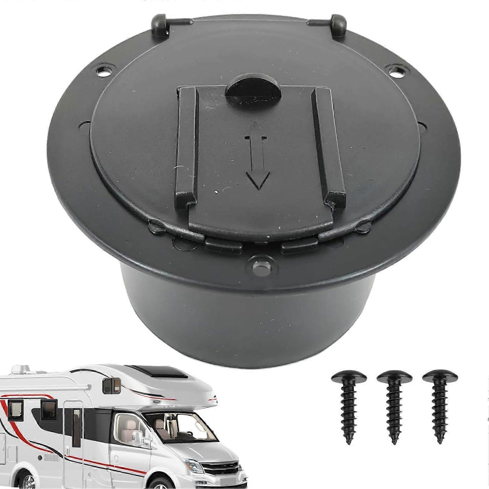 RV Network Cable Keyhole Cover with 3 Screws (Black)