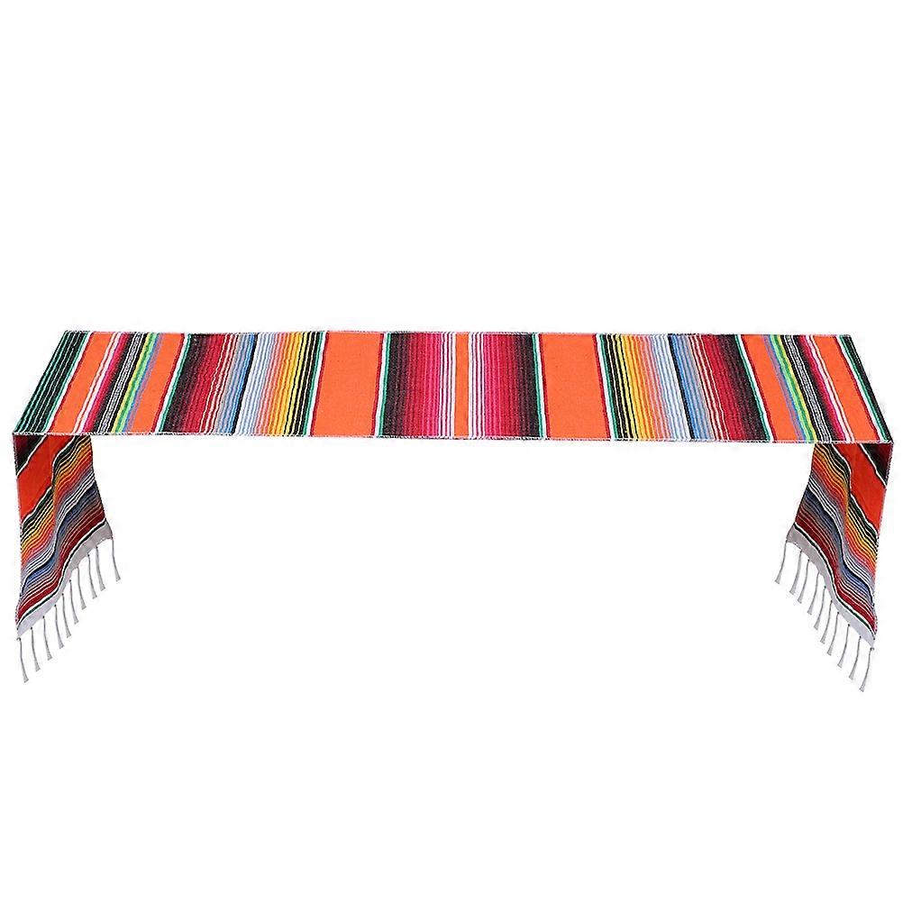 Table Runner Mexican Style Table Runner for Decor Orange Cotton