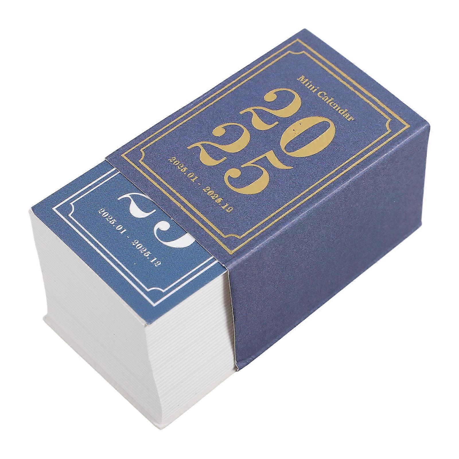 Creative Calendar Small Desk Calendar Blue 5.10X3.50X0.10CM Tearable Pages For Home Use 1Set