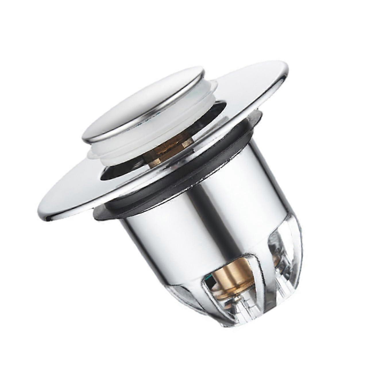Jumperkern Pop Up Sink Drain Plug With Filter Basket And Drain Strainer Plastic Coated Silver Finish Model 1