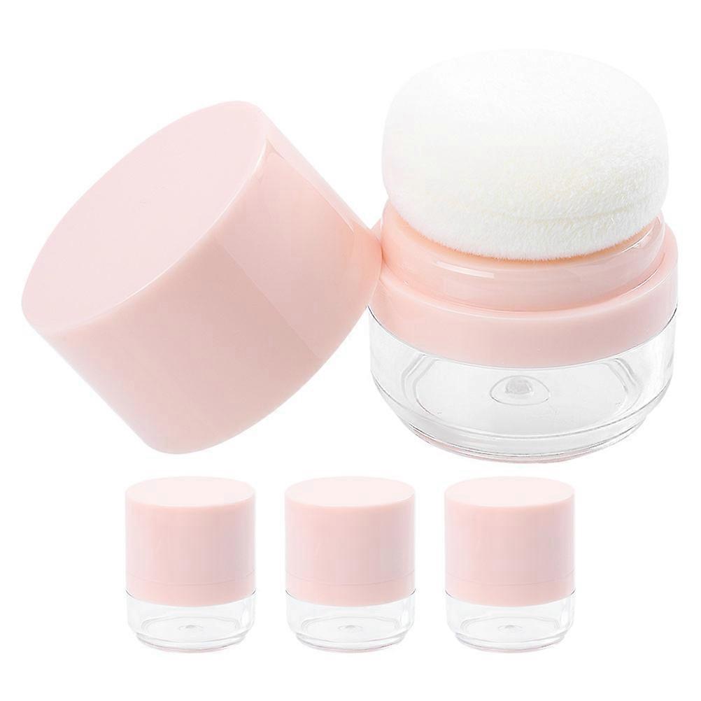 4pcs Loose Powder Box with Puff Portable Makeup Boxes for Blush Eyeshadow Storage Refillable Containers