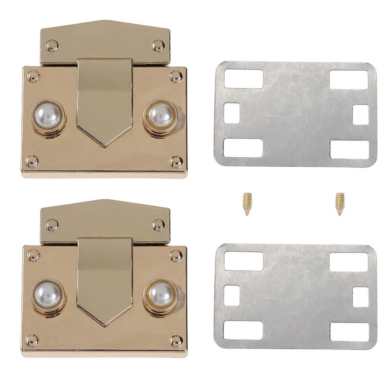 Bag Hardware Clasp Hardwares For Bags Diy Projects Fashion Design Metal Replacement For Old Or Damaged Locks 1.8X1.7X0.6In 2Pcs