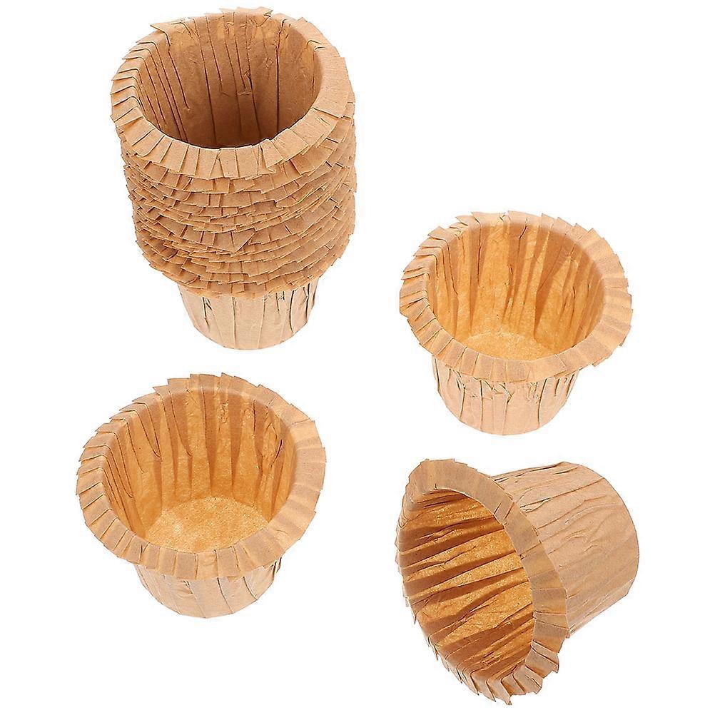 Brown Disposable Cupcake Liners for Baking Use Khaki Paper Cups with High Temperature Resistance