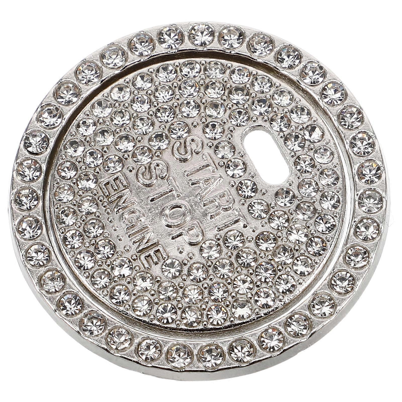 Sparkling Bling Car Ignition Button Cover with Rhinestones   Cute Decorative Engine Start Accessory for Quick Installation and Scratch Protection