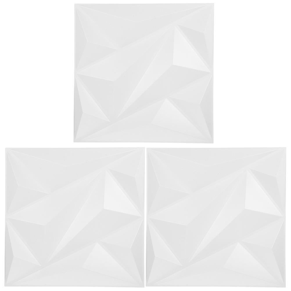 Wall Paneling PVC Panels For Walls 3D Design Square Cover Drywall 2cm Thick White 3Pcs
