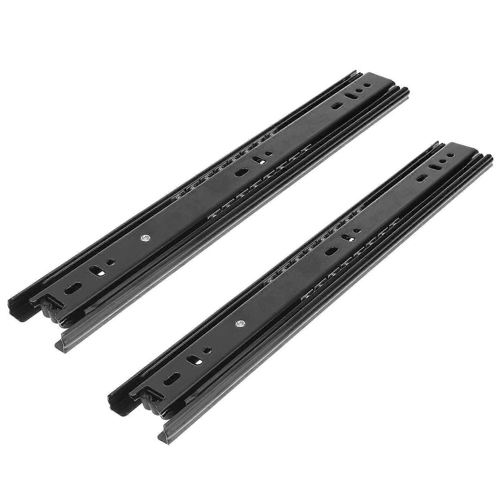 Three-Section Design Furniture Drawer Slides For Containers 30.00X4.50X1.10CM Black Strong 2Pcs