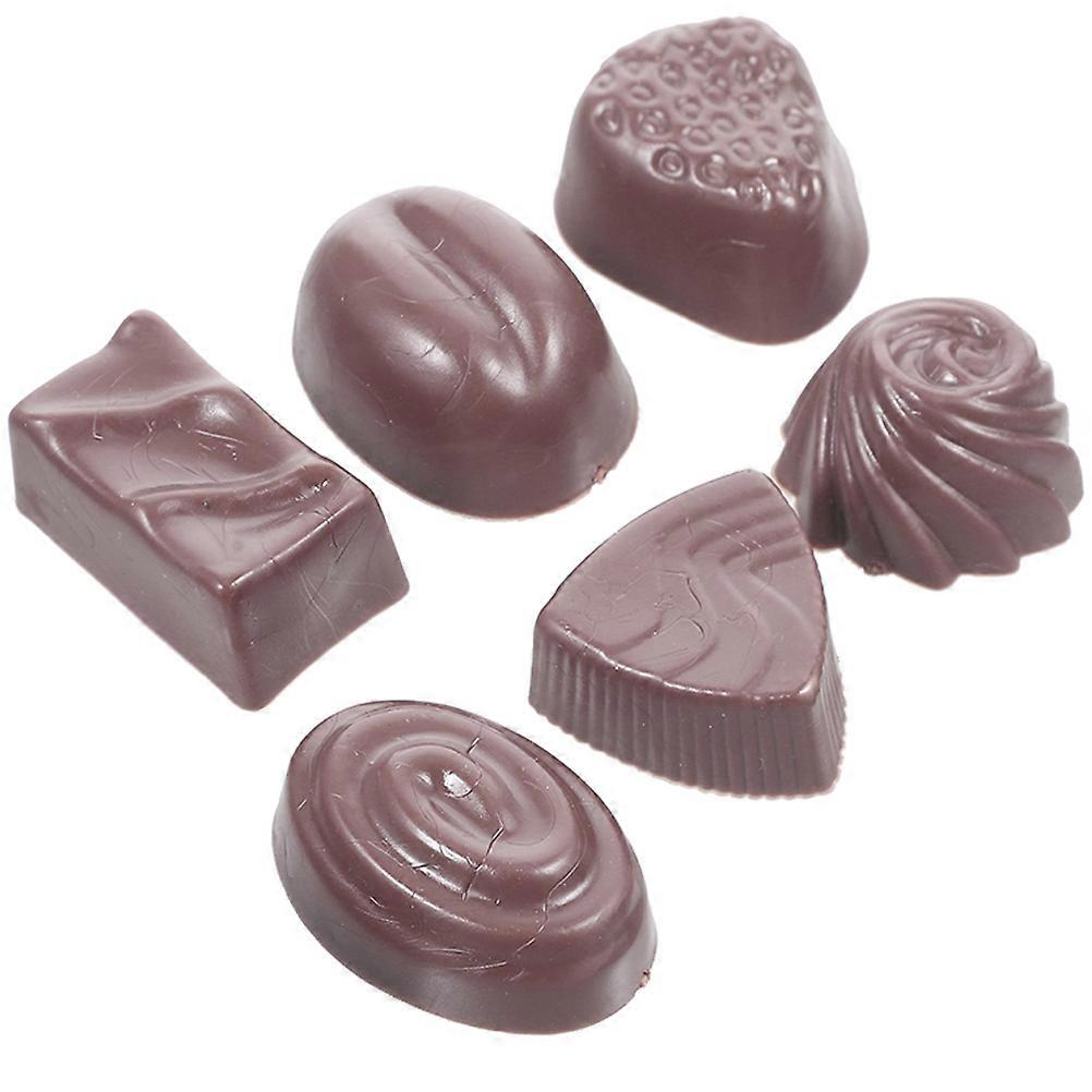 6pcs Fake Chocolate Models Made of PVC for DIY Realistic Display Accessories and Photo Props