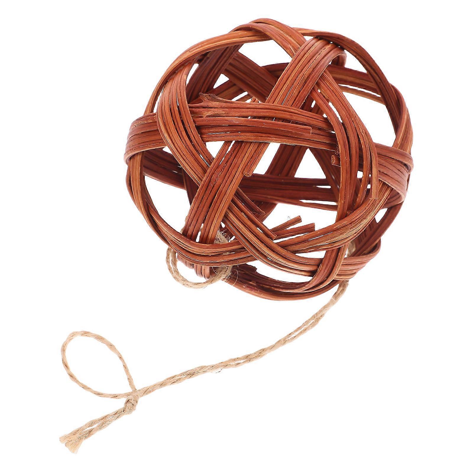 Natural Wicker Chew Ball for Pet Toy Promoting Healthy Chewing Behavior Multi Functional Safe and Reliable 4.5 inches