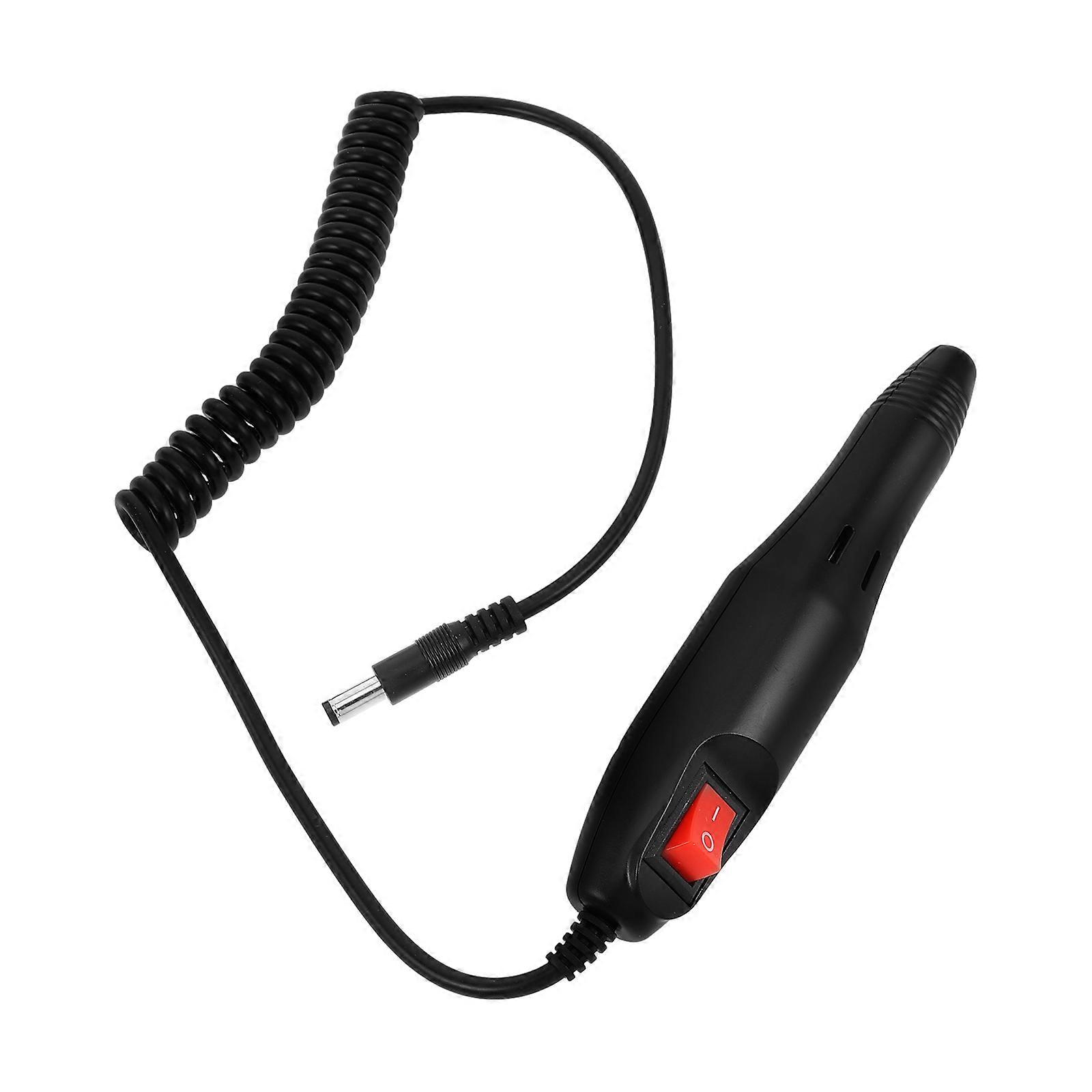 Electric Nail Drill Pen with Replaceable Handle for Cleaning Use Black Plastic and Metal 1 Piece