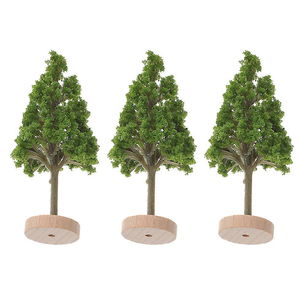 Miniature Architecture Trees Mini Model Trees for Decor 3Pcs Green Plastic Wood