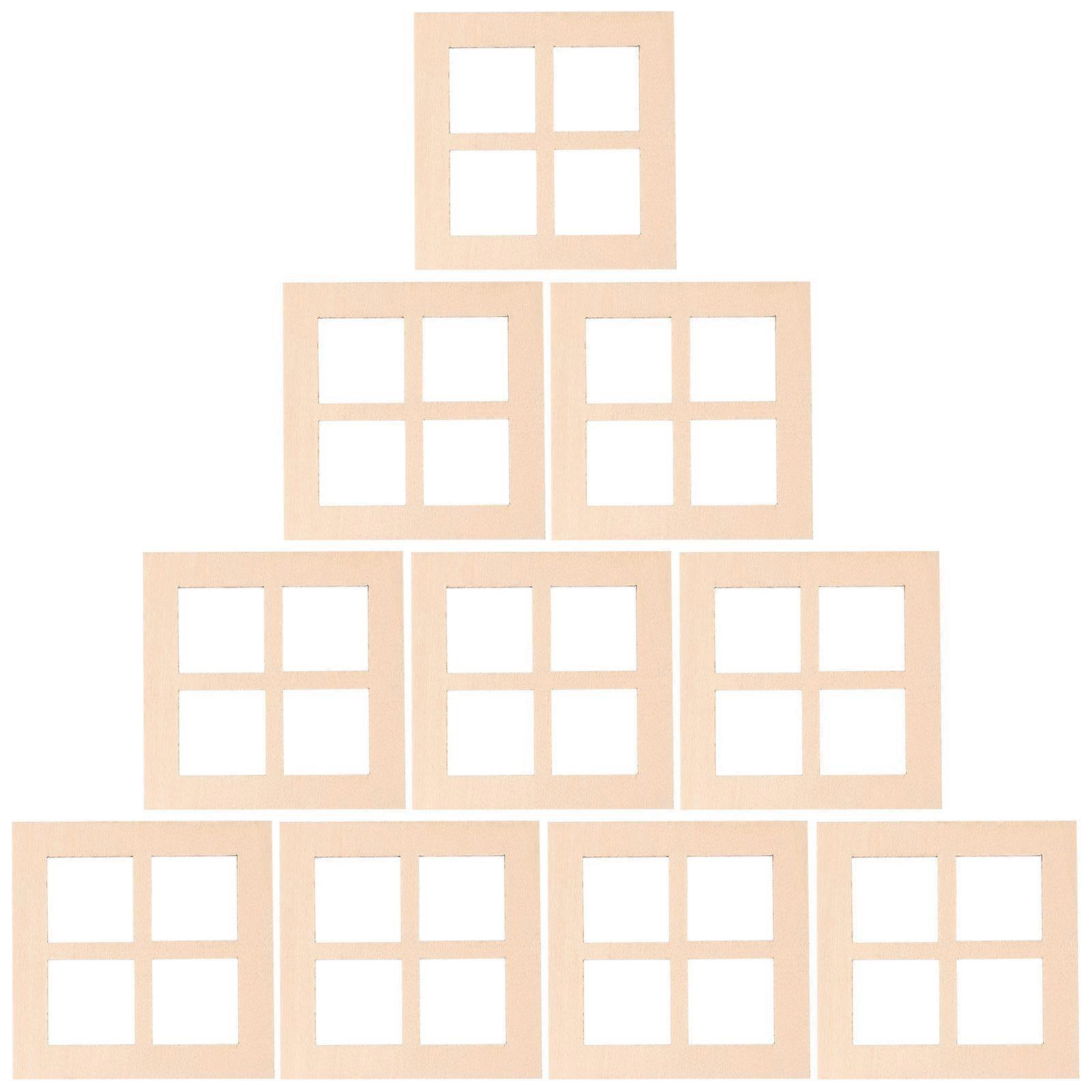 Mini Blank Window Doll House Window Model for Decoration 10Pcs