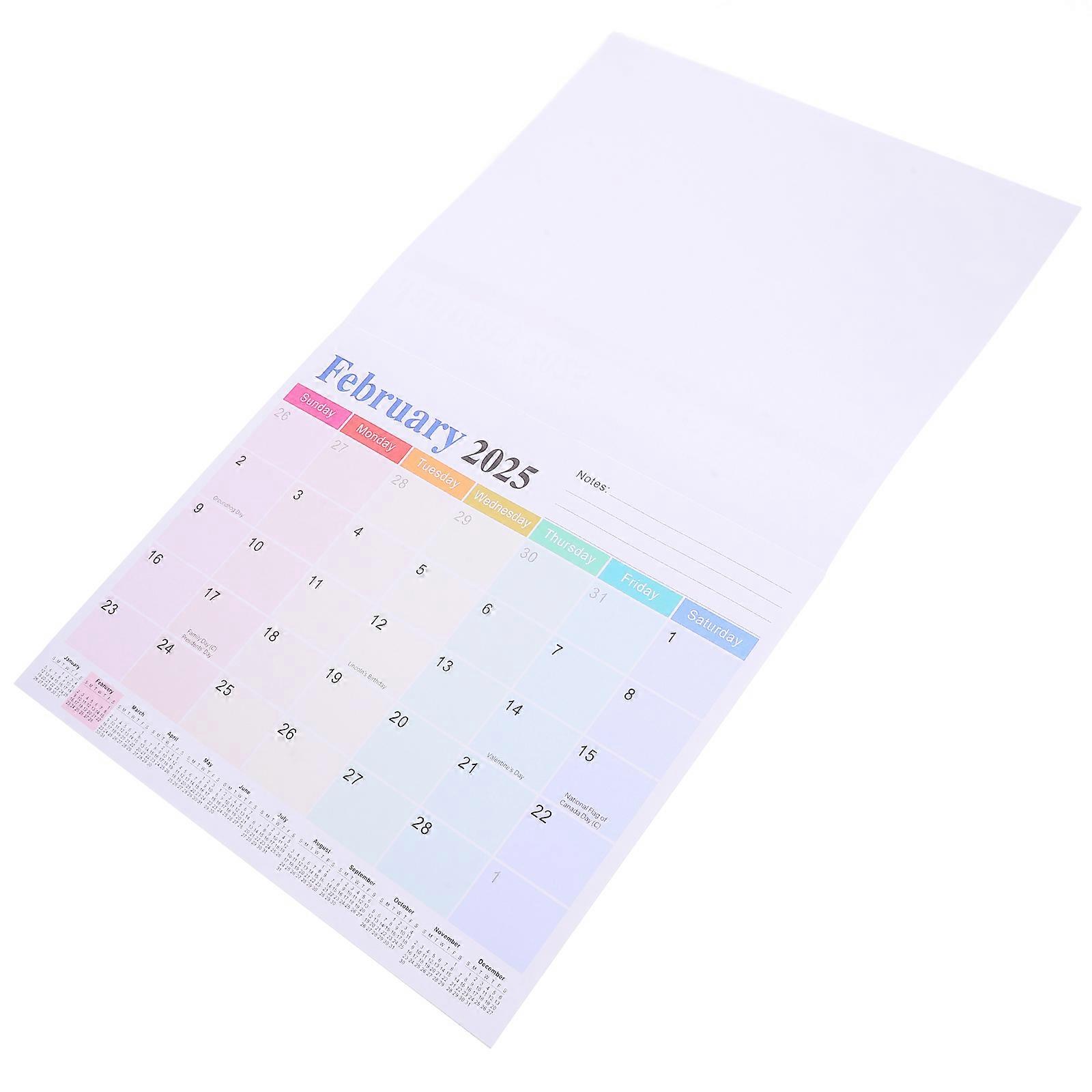 Whiteboard Calendar Daily Planner Home Office Classroom Use Holiday Indication Assorted Color 1Pack