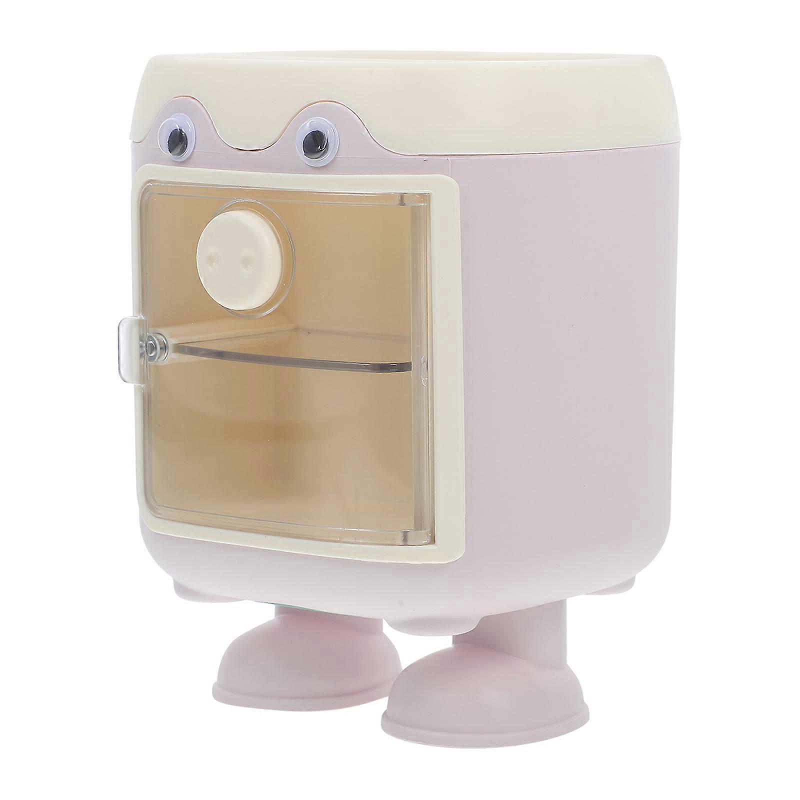 Cute Cartoon Holder Multi-Function Desk Organizer for Home Pink PP Material