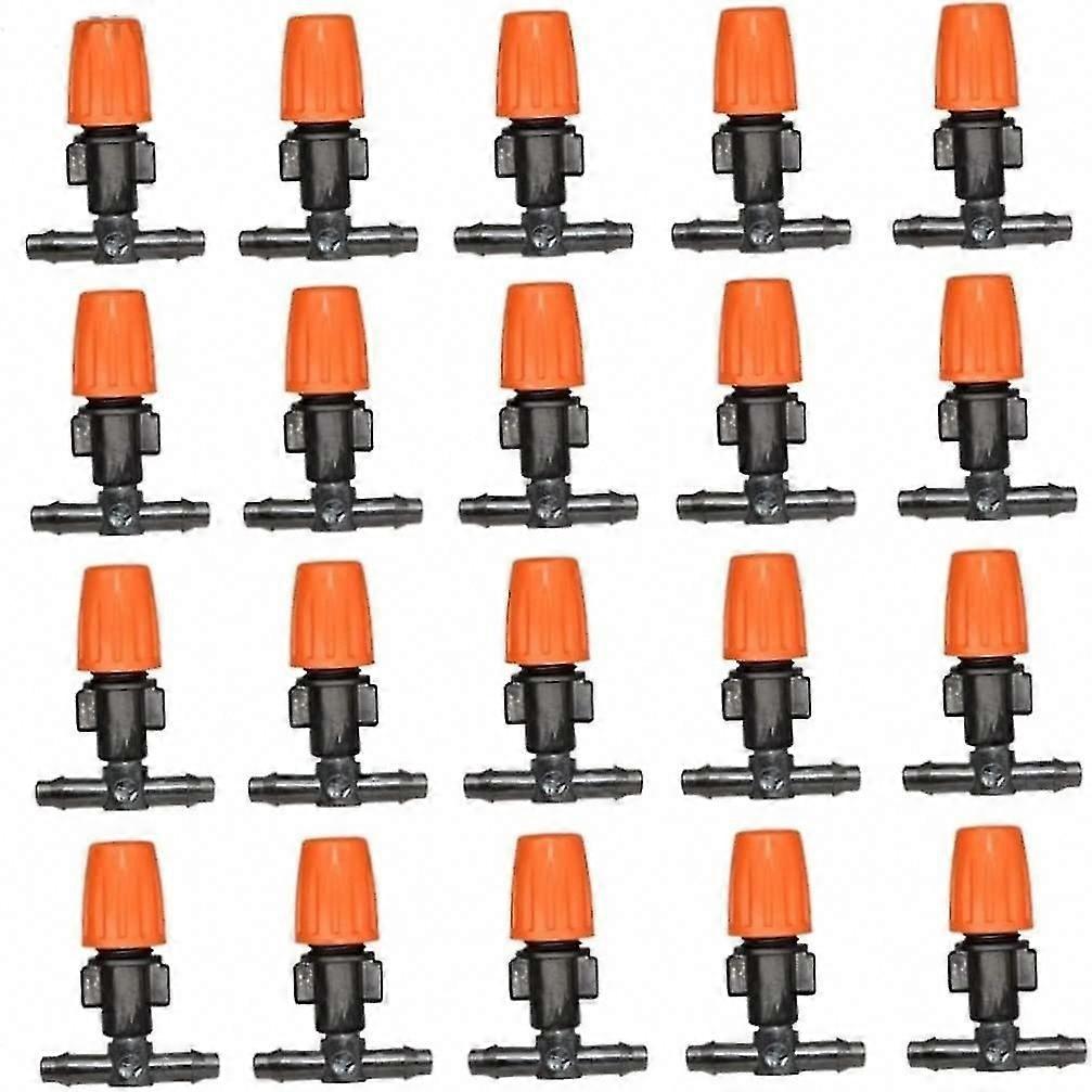 20pcs Adjustable Drip Irrigation Emitters with T-Connector for Micro Spray System