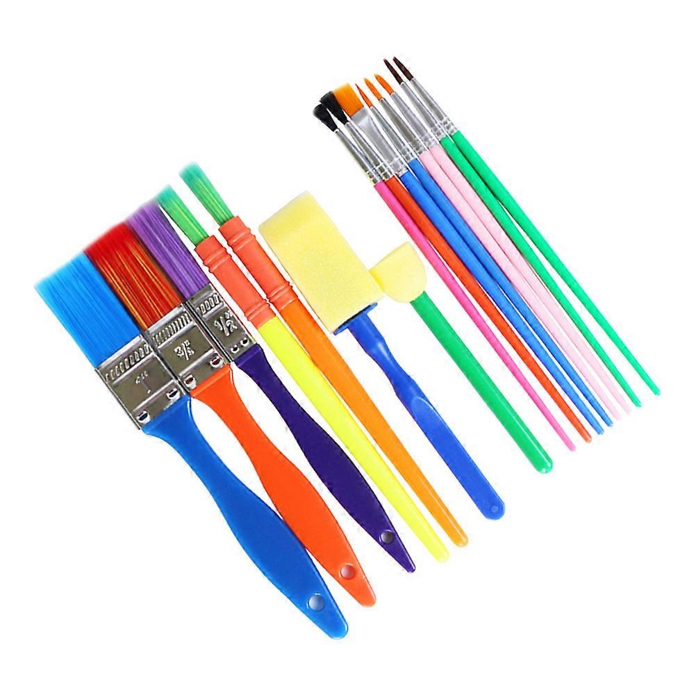 15 Piece Paint Brush Set with Durable Sponge Tools for Watercolor and Craft Painting – Ideal for Beginners and Young Artists