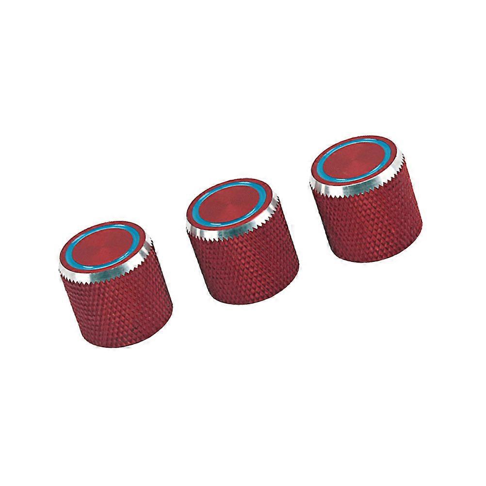 3pcs Metal Control Knobs with Blue Ring for Electric Guitar Volume and Tone – Durable Replacement Accessory for Guitar Enthusiasts