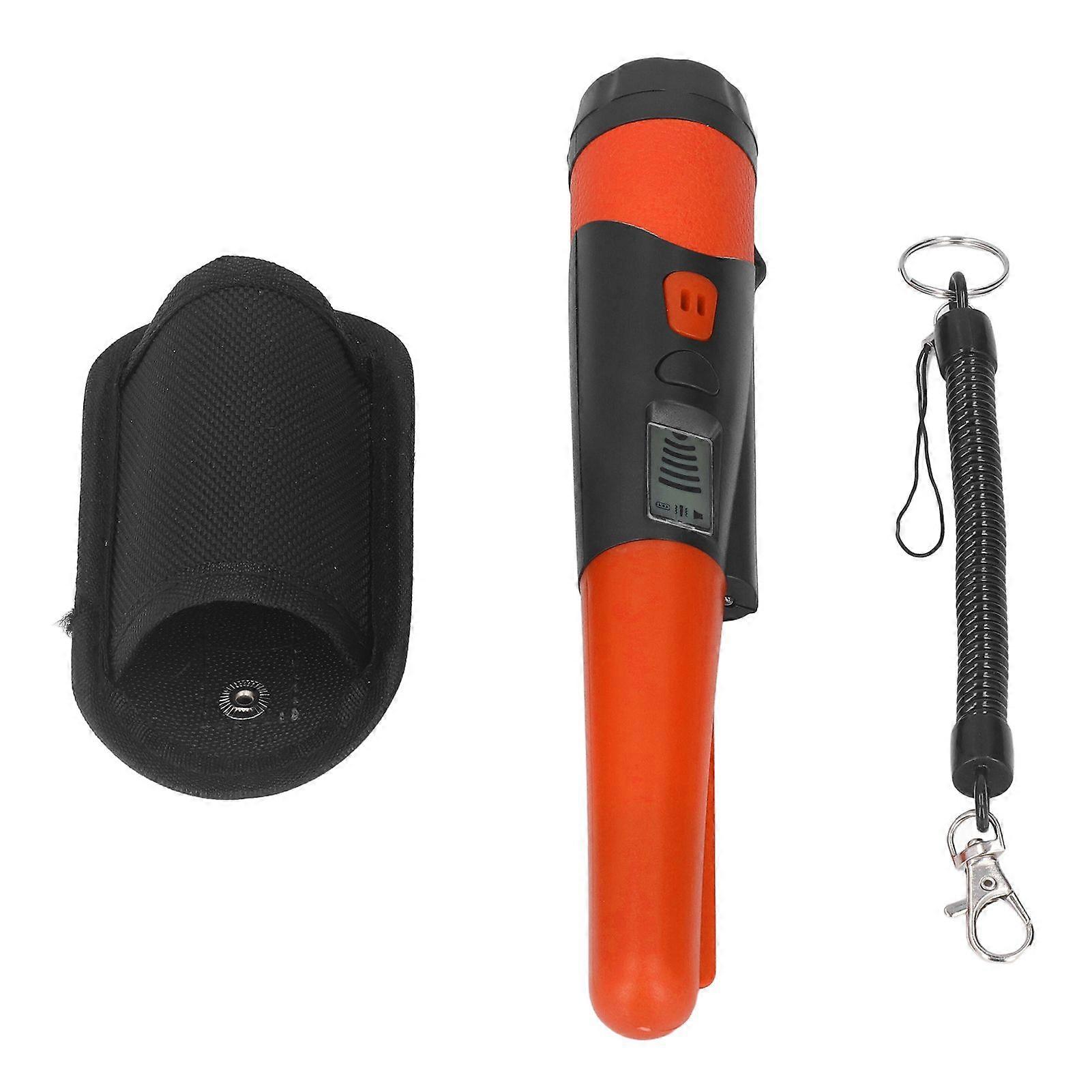 Metal Detector Professional High Sensitivity Portable Handheld Metal Detector with LCD Display Flashlight Function Orange