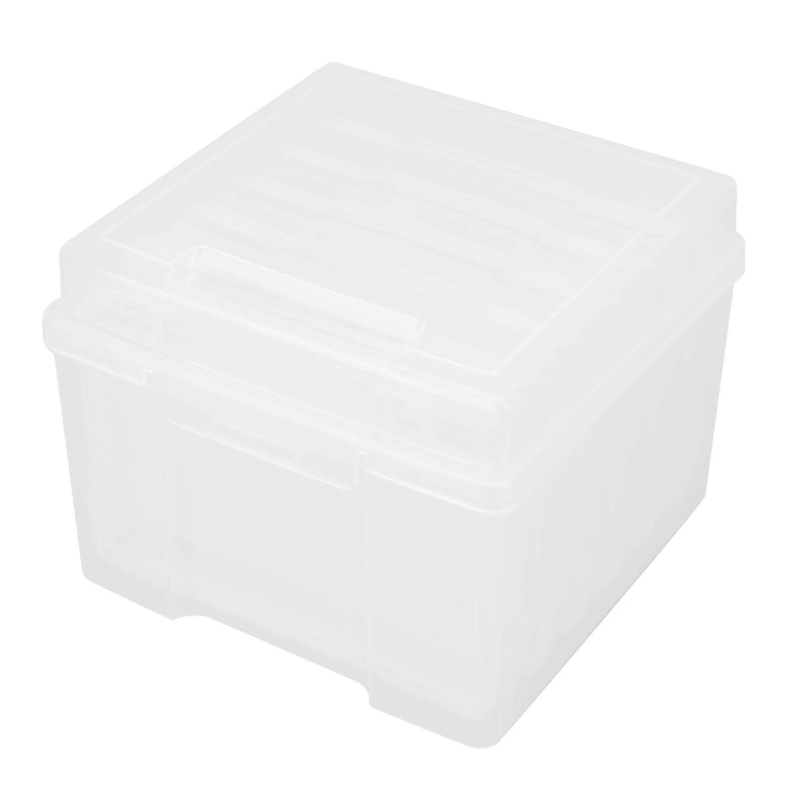 Photo Storage Organizer Picture Storage Boxes Home Organization 20x20cm Transparent Rectangular Design 1 Set