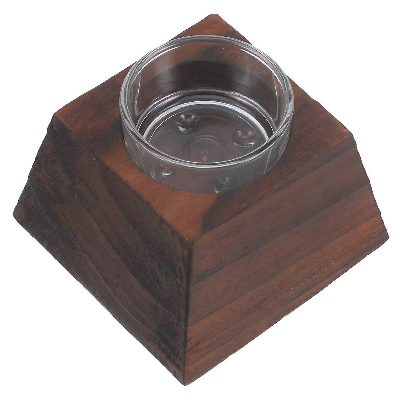 Tealight Candles Holder Made Of Wood And Glass Perfect For Home Decoration And Events 1Pack
