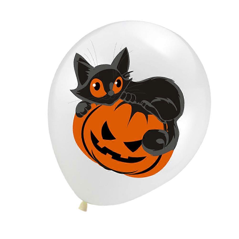 Halloween Party Balloon Decorations 20Pcs Cat Pattern Latex Balloons For Special Gatherings Creating Festive Atmosphere