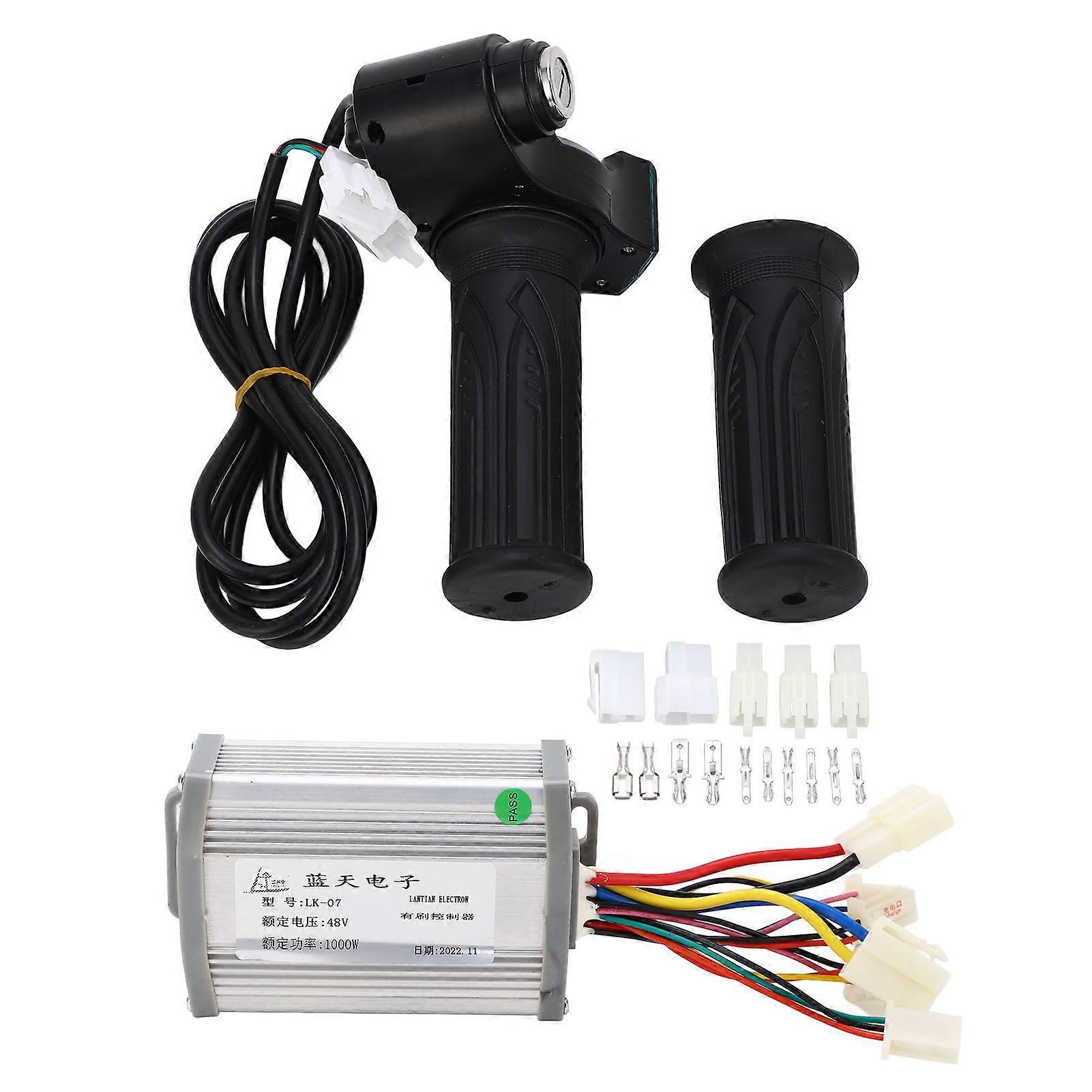 48V 1000W Motor Brushed Controller Twist Throttle with Lock Key Set Electric Bike Bicycle Retrofit Controller Kit