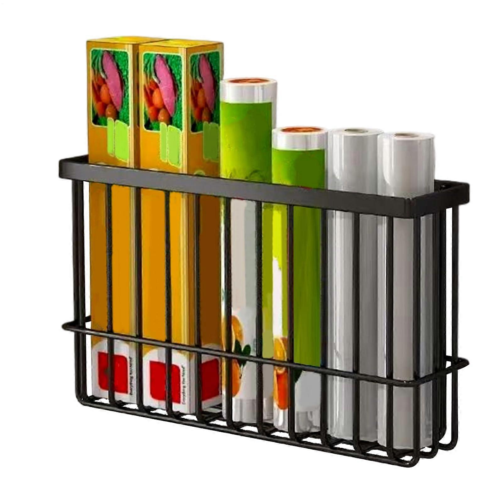 Magnetic Fridge Shelves for Kitchen Organization, Large Magnetic Storage Baskets with Grab Bar for Cupboard Doors