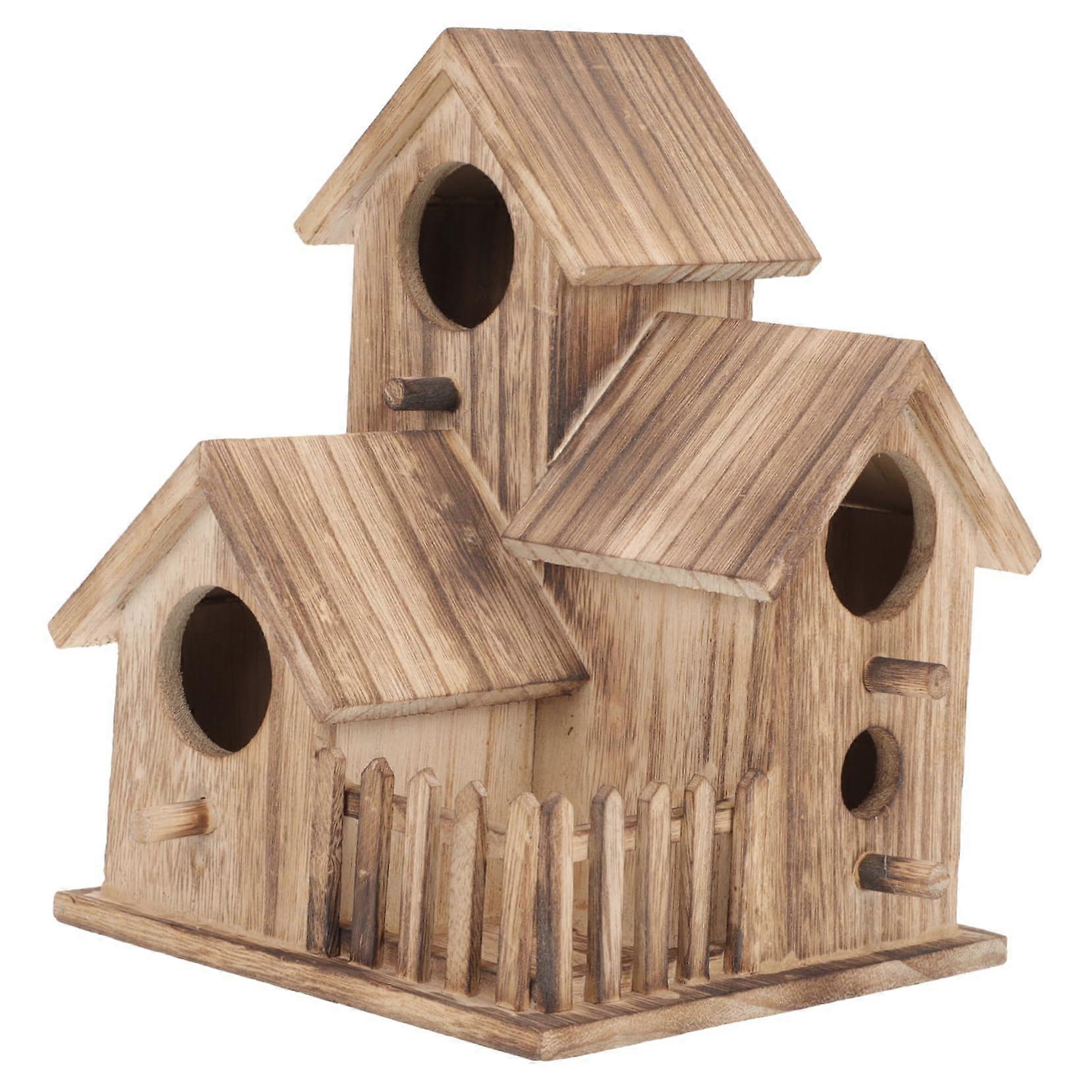 Bird Nest Box Wooden Nest Box for Parakeets and Budgerigars, Sittiche Breeding Cage Accessory