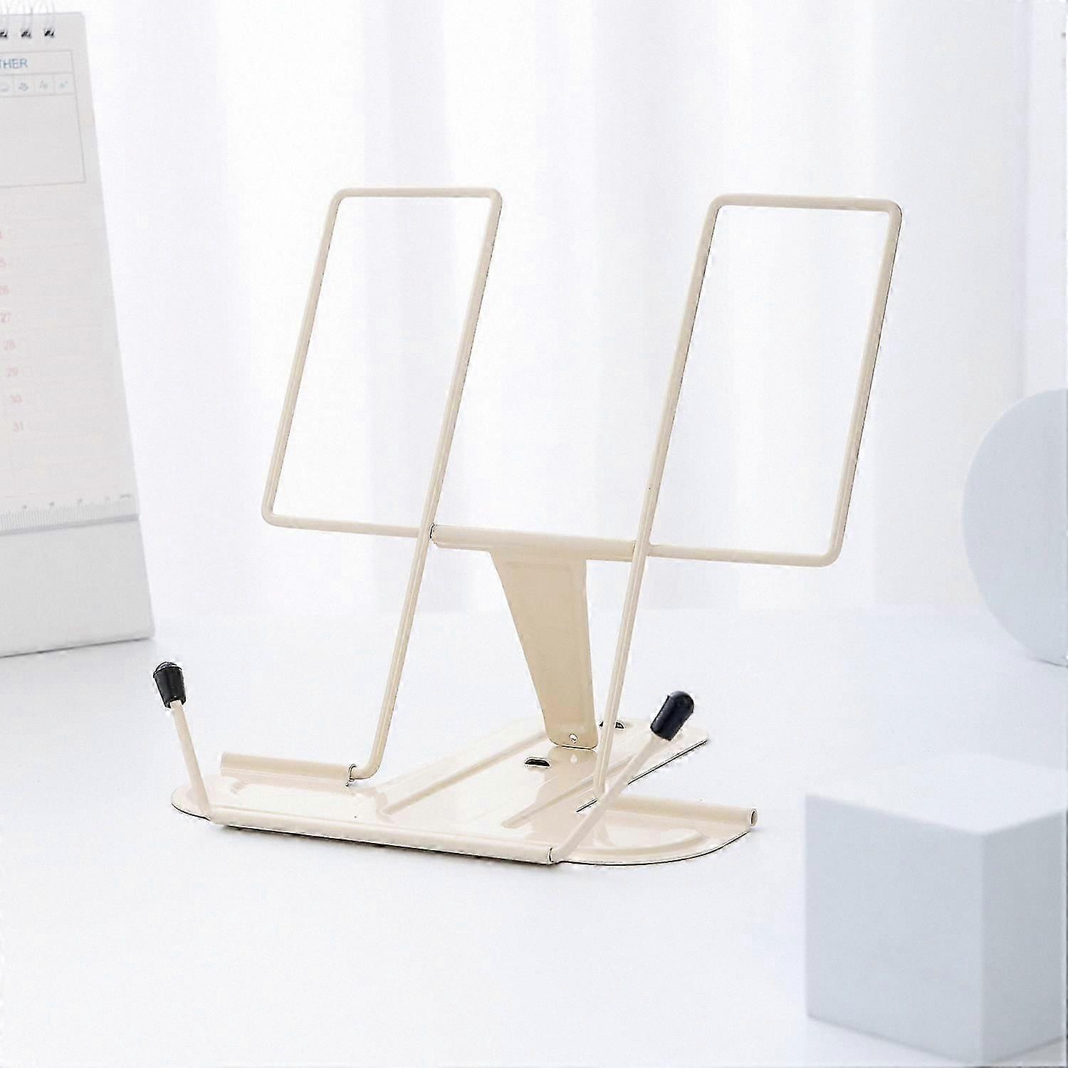 Adjustable Reading Stand for Books and Cookbooks, Beige Color, Portable and Durable Design