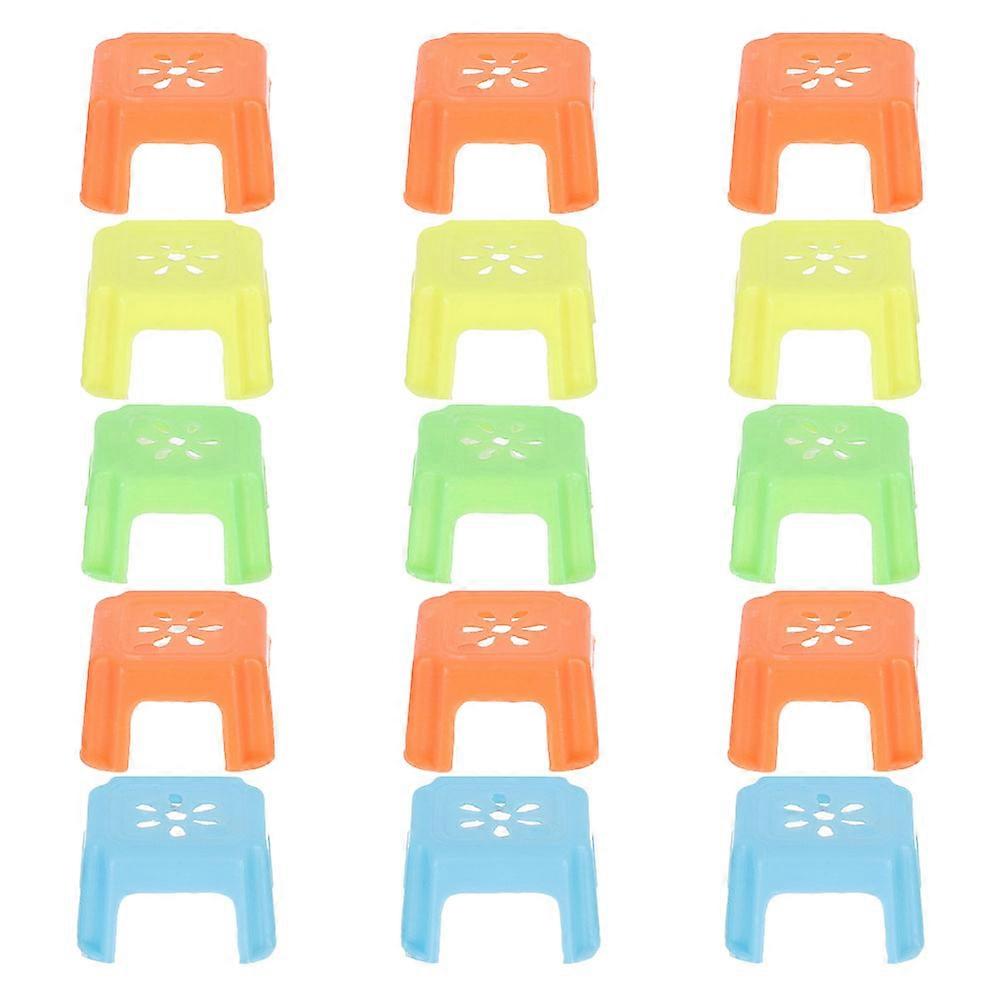 Miniature Stool for Doll House Furniture Made of Plastic Great for Party Use 15 Pieces