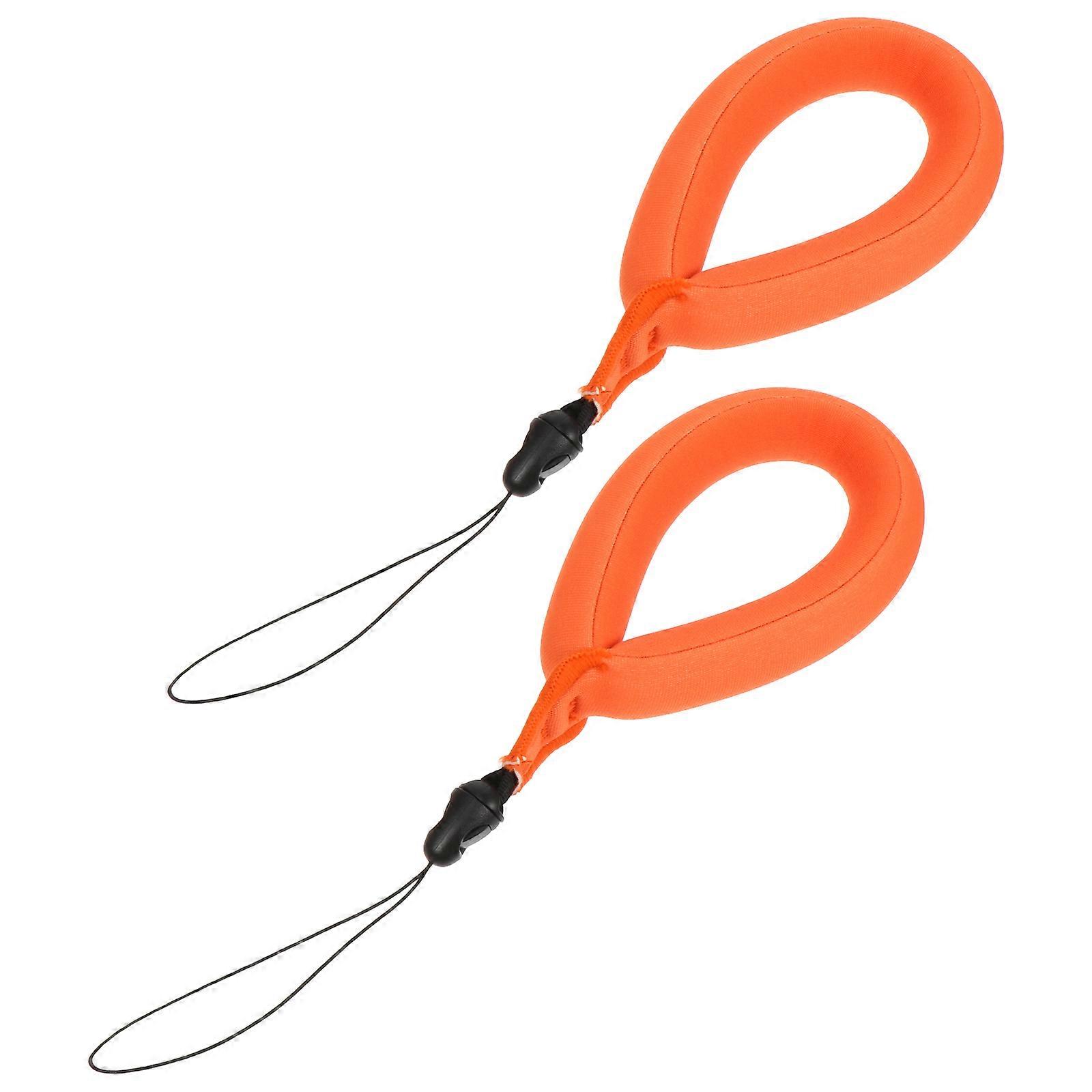 Waterproof Floating Wrist Strap for Holding Camera 2Pcs Orange Hand Belt