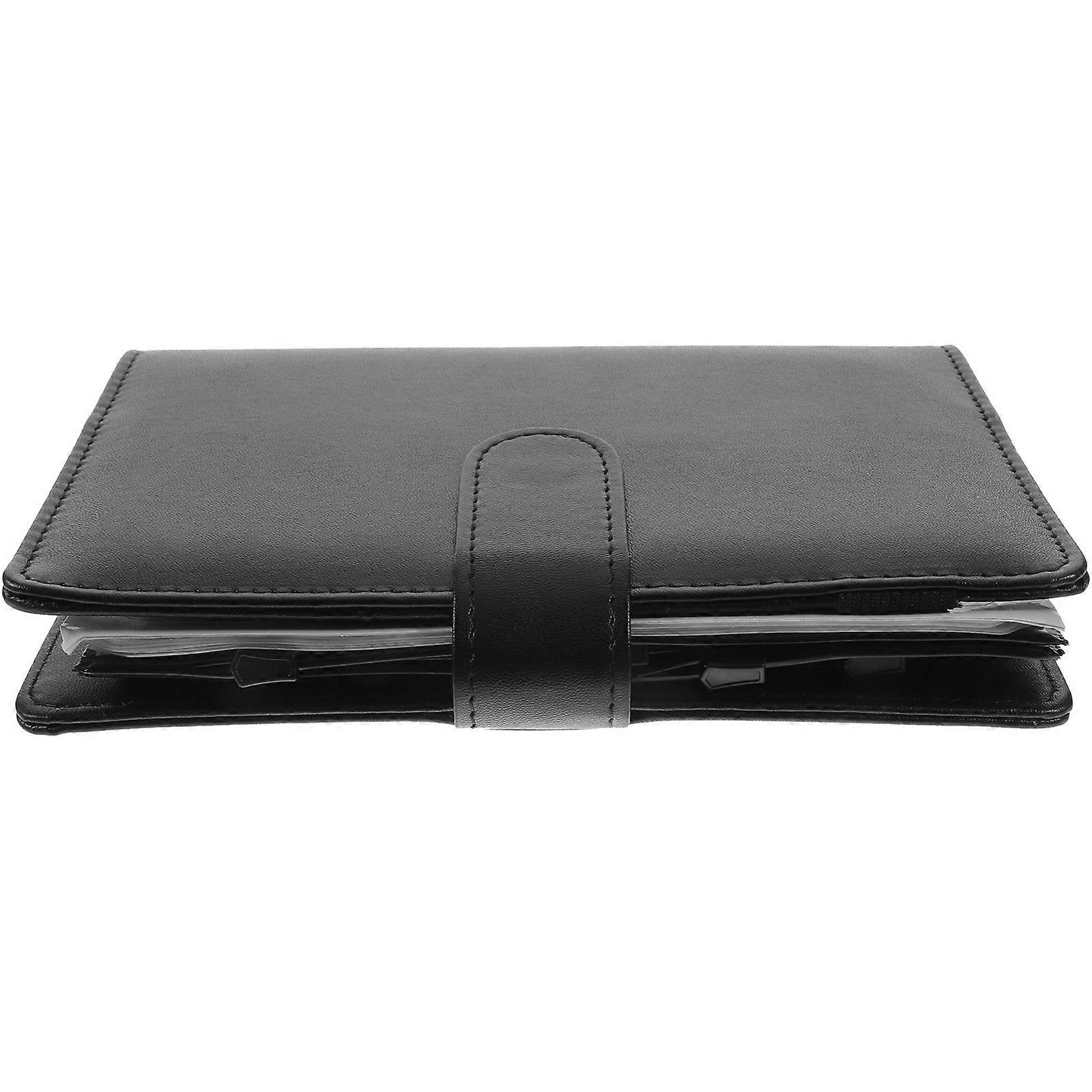 Portable Loose Leaf Budget Notebook with Cash Pockets PU Planner for Expense Tracking, Travel, Home & Business Use