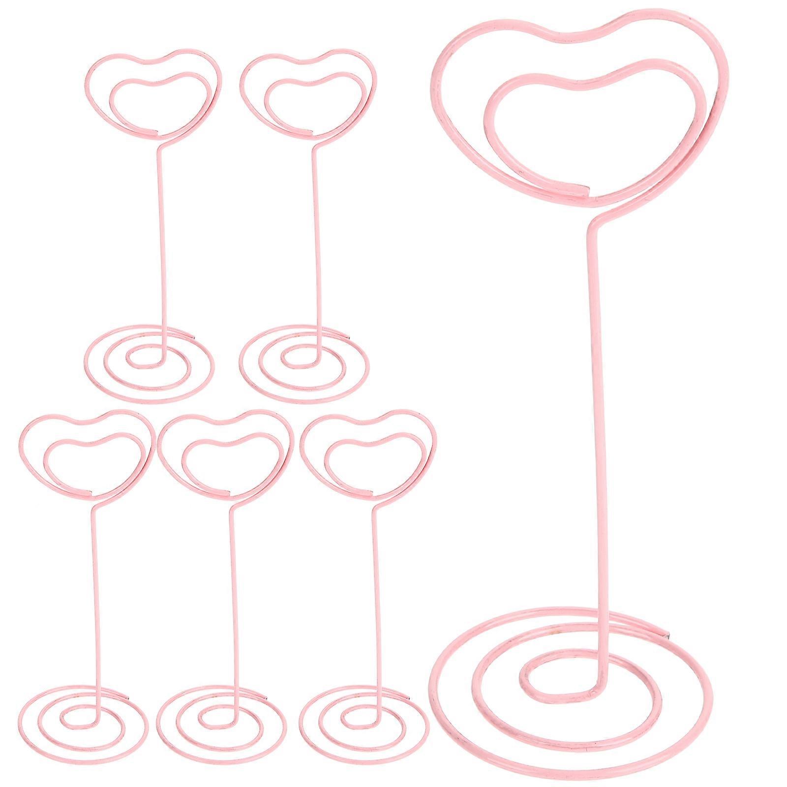 Standing Photo Card Holders For Office Use 6Pcs Heart-Shaped Elegant Design 11X4Cm Table Decoration