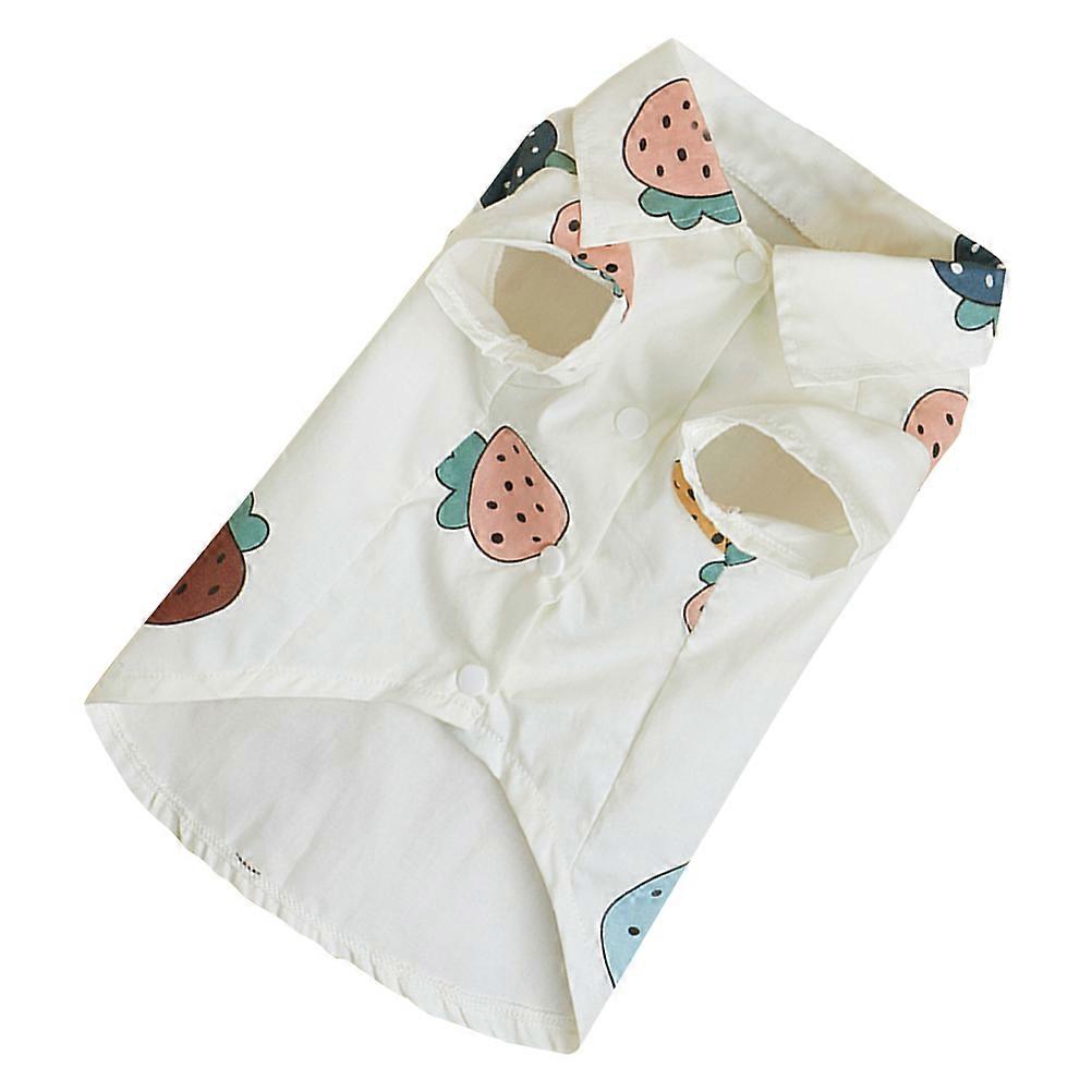 Assorted Color Strawberry Cat Shirts for Cats Cotton Breathable Pet Outfit for Daily Wear and Photography Size Small