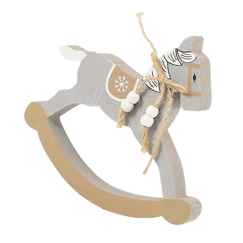아이를 위한 미니 나무 말 탁상 장식품 18.3X17CM 회색 말 모양 장식 1Set