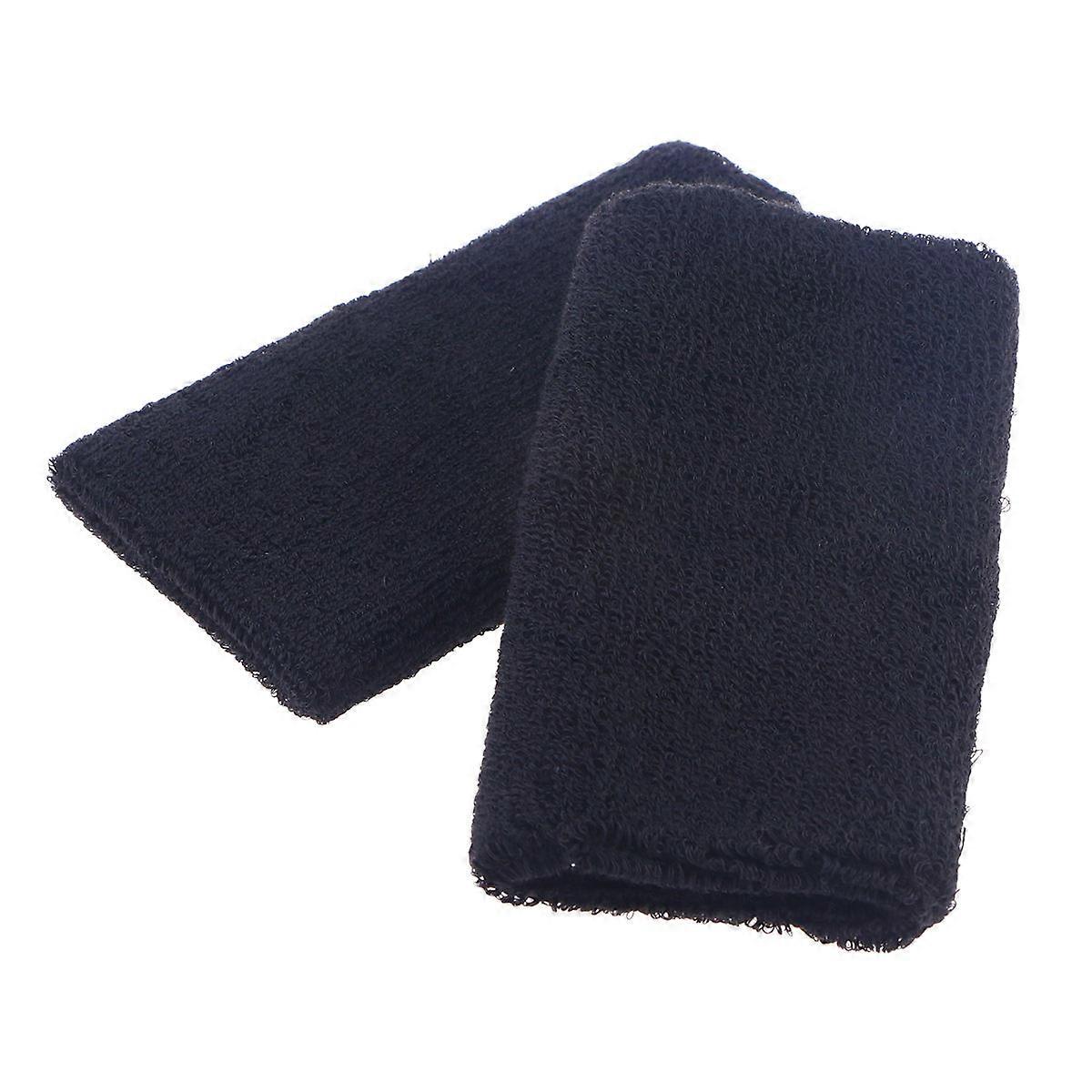 Black Cotton Sweatbands for Strength Training Super Absorbent and Durable 1 Pair