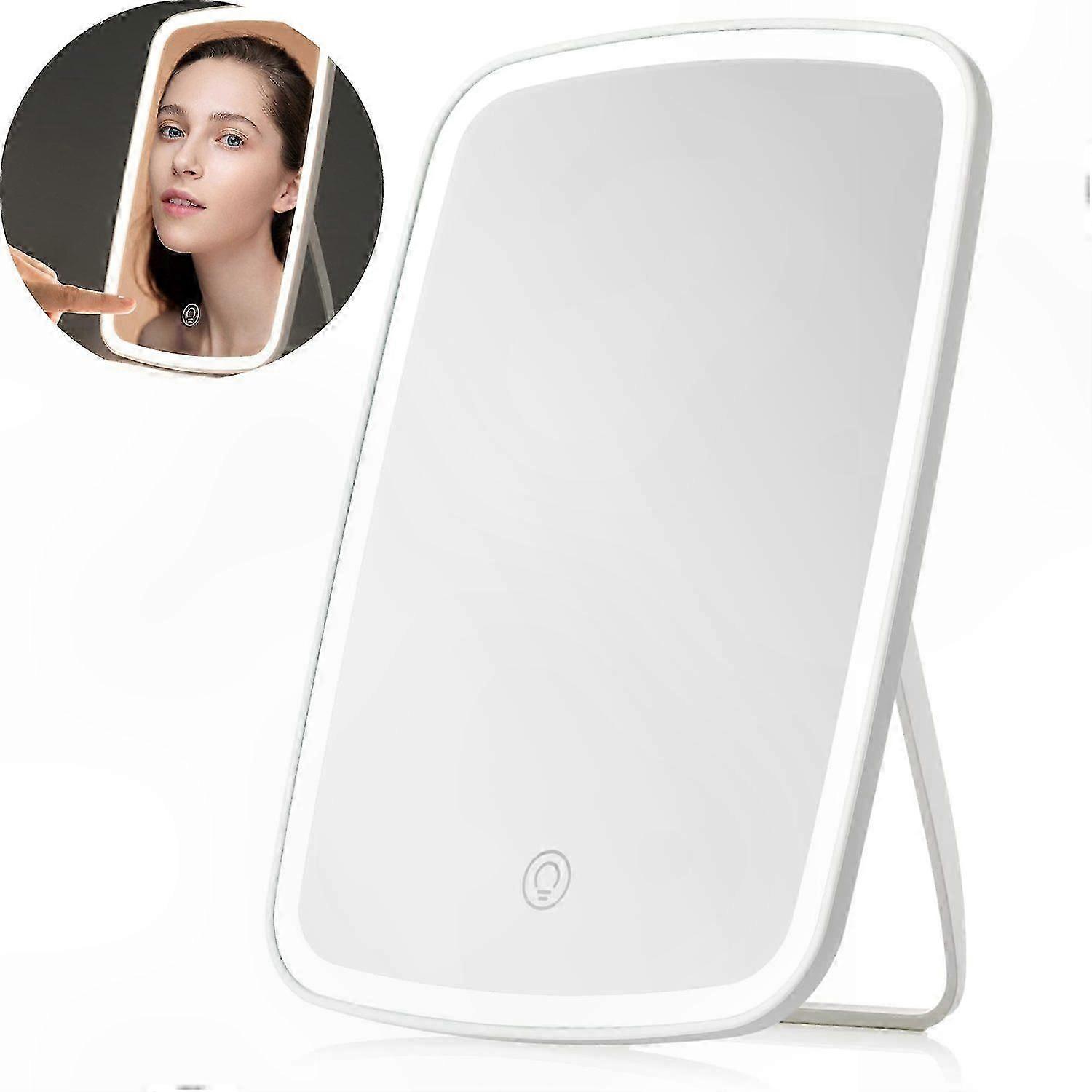 Modern 360 Rotating Vanity Mirror with LED Lighting and Stylish Design for Contemporary Spaces