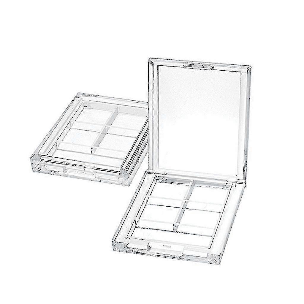 2025 4 Grids Rectangular Eyeshadow Pigment Empty Container Palettes Clear Plastic Por