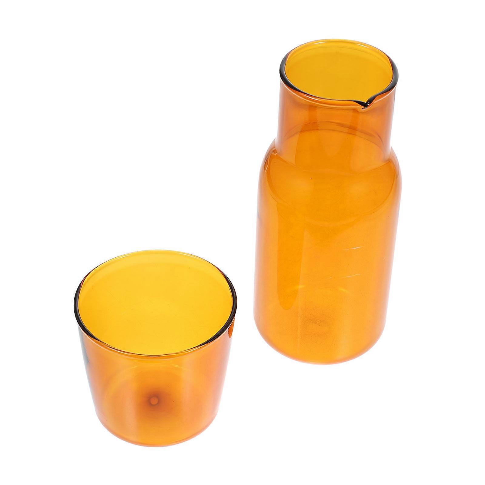 Transparent Kettle with Cup for Storage Use Excellent Workmanship 1 Set