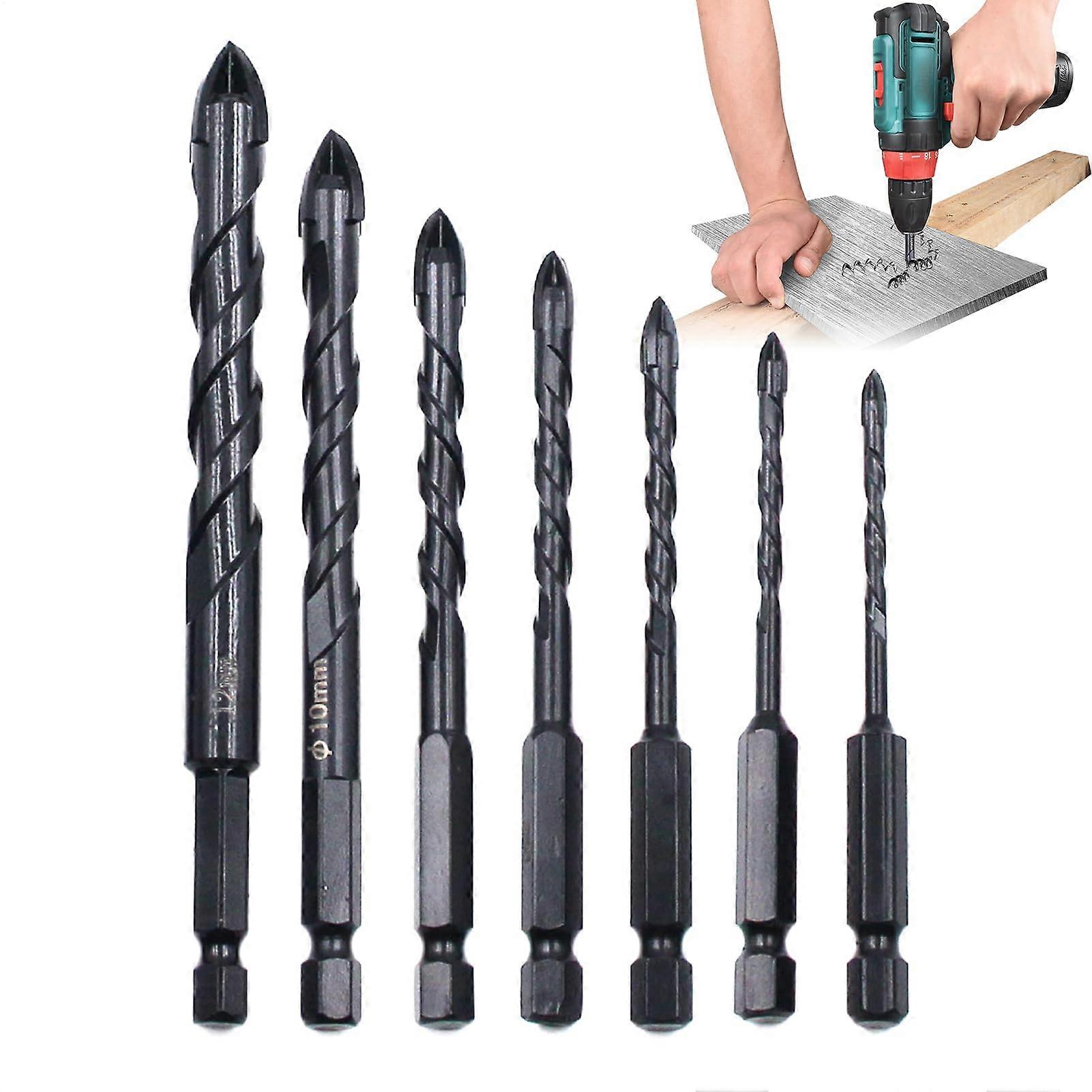 Concrete Drill Bit Masonry Drill Bit Set for Tiles Precision Industrial Drilling Tools for Construction Sites, Wood Brick